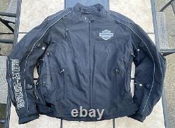 Veste de moto rembourrée/imperméable/tête de mort/Bar & Shield Harley Davidson pour homme taille 2XL