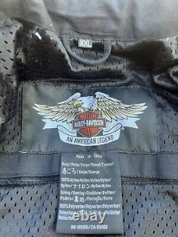 Veste de moto rembourrée/imperméable/tête de mort/Bar & Shield Harley Davidson pour homme taille 2XL