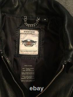 Veste en cuir Harley Davidson Heritage Braided Bar & Shield pour femmes 98064-13vw M