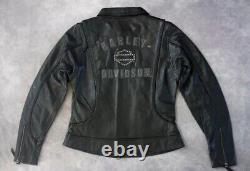 Veste en cuir Harley Davidson M HERITAGE 98064-13VW avec broderie tressée Bar & Shield