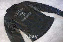 Veste en cuir Harley Davidson M HERITAGE 98064-13VW avec broderie tressée Bar & Shield