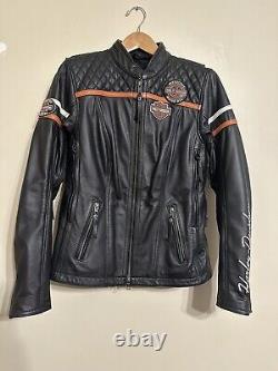 Veste en cuir Harley Davidson Women's Miss Enthusiast Bar&Shield TAILLE LARGE