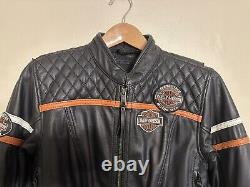 Veste en cuir Harley Davidson Women's Miss Enthusiast Bar&Shield TAILLE LARGE