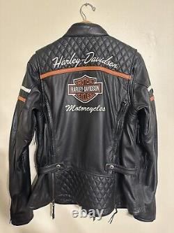 Veste en cuir Harley Davidson Women's Miss Enthusiast Bar&Shield TAILLE LARGE