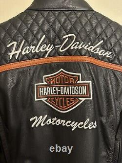 Veste en cuir Harley Davidson Women's Miss Enthusiast Bar&Shield TAILLE LARGE