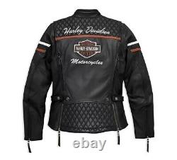 Veste en cuir Harley Davidson Women's Miss Enthusiast Bar & Shield de taille S à 5XL