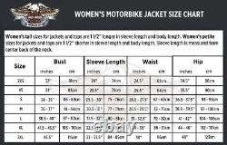 Veste en cuir Harley Davidson Women's Miss Enthusiast Bar & Shield de taille S à 5XL