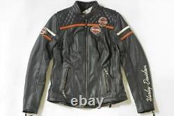 Veste en cuir Harley Davidson Women's Miss Enthusiast Bar & Shield de taille S à 5XL