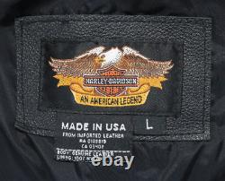 Veste en cuir Harley Davidson pour homme, taille L, boutons-pression, bouclier vintage Basic Skins