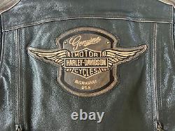 Veste en cuir Harley Davidson pour hommes modèle Trostel Bar&Shield noir marron taille L 98053-19VM