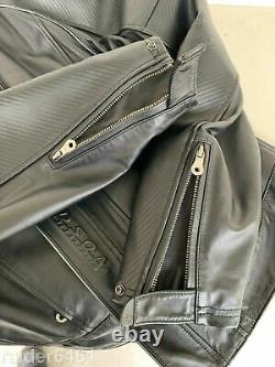 Veste en cuir Harley Embossed Spell-Out / Bar & Shield pour homme Lrg 97009-04VM EUC.