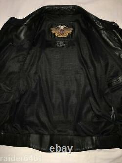 Veste en cuir Harley Embossed Spell-Out / Bar & Shield pour homme, taille L, 97009-04VM en excellent état