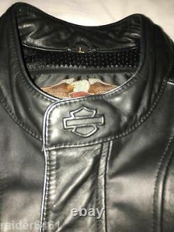 Veste en cuir Harley Embossed Spell-Out / Bar & Shield pour homme, taille L, 97009-04VM en excellent état