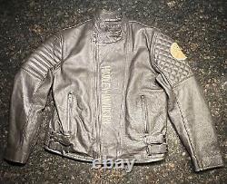 Veste en cuir marron Harley Davidson pour homme avec doublure en fourrure et logo Bar & Shield / Taille M