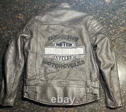 Veste en cuir marron Harley Davidson pour homme avec doublure en fourrure et logo Bar & Shield / Taille M