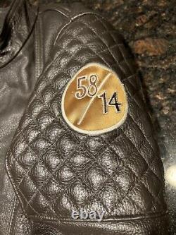 Veste en cuir marron Harley Davidson pour homme avec doublure en fourrure et logo Bar & Shield / Taille M