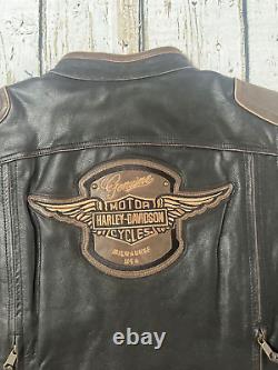 Veste en cuir noir Harley Davidson Trostel Bar&Shield pour hommes taille XL 98053-19VM