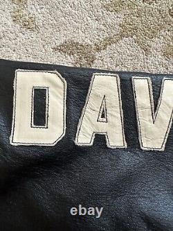 Veste en cuir noir Harley Davidson USA vintage avec logo Bar&Shield embossé pour hommes