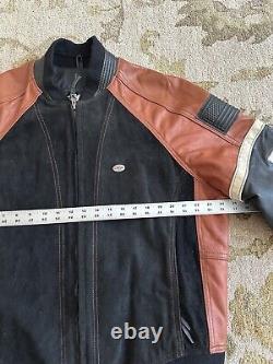 Veste en cuir noir Harley Davidson USA vintage avec logo Bar&Shield embossé pour hommes