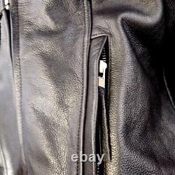 Veste en cuir noir Harley-Davidson pour femme en taille XS avec Logo Bar & Shield et Broderie