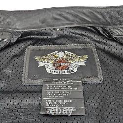 Veste en cuir noir Harley Davidson pour homme avec crâne Bar & Shield taille moyenne 97194-10VM