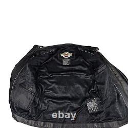 Veste en cuir noir Harley Davidson pour homme avec crâne Bar & Shield taille moyenne 97194-10VM