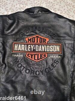 Veste en cuir noir Harley Davidson pour homme avec le logo Bar & Shield, taille Large 98015-10VM