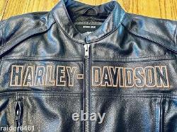 Veste en cuir noir Harley Davidson pour homme avec le logo Bar & Shield, taille Large 98015-10VM