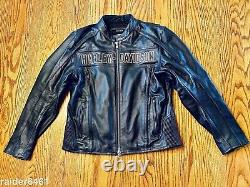 Veste en cuir noir Harley Davidson pour homme avec le logo Bar & Shield, taille Large 98015-10VM