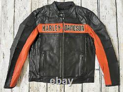 Veste en cuir noir Harley Davidson pour homme avec logo classique Bar&Shield, taille L 98014-10VM.