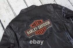 Veste en cuir noir Harley Davidson pour homme, modèle Roadway Bar&Shield, taille 2XL Tall, référence 98015-10VM.