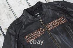 Veste en cuir noir Harley Davidson pour homme, modèle Roadway Bar&Shield, taille 2XL Tall, référence 98015-10VM.