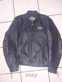 Veste en cuir noir Harley Davidson taille L pour homme avec logo Bar & Shield