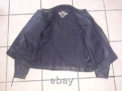 Veste en cuir noir Harley Davidson taille L pour homme avec logo Bar & Shield