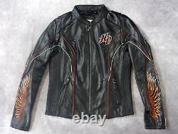 Veste en cuir noir à ailes Harley Davidson Women's Juneau Bar&Shield S 98019-12VW