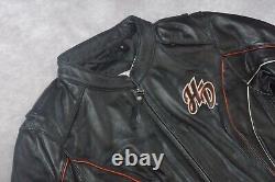 Veste en cuir noir à ailes Harley Davidson Women's Juneau Bar&Shield S 98019-12VW