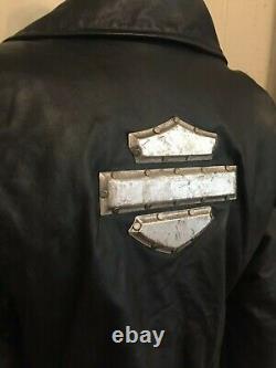 Veste en cuir noir pour femmes Harley Davidson Bar & Shield rare en métal cool