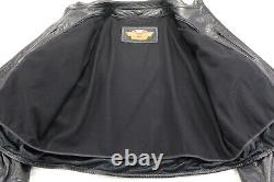 Veste en cuir noir pour homme Harley Davidson 3XL classique avec doublure bar shield vtg