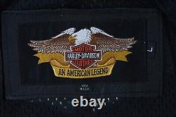 Veste en cuir noir vieilli à franges Harley Davidson pour homme, fabriquée aux États-Unis, avec le logo Bar & Shield