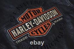 Veste en cuir noire Harley Davidson pour homme avec Bar&Shield Roadway, taille L 98015-10VM
