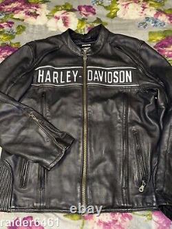 Veste en cuir noire ROAD WARRIOR pour homme Harley Davidson L 98138-09VM GUC