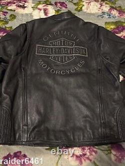 Veste en cuir noire ROAD WARRIOR pour homme Harley Davidson L 98138-09VM GUC