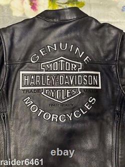 Veste en cuir noire ROAD WARRIOR pour homme Harley Davidson L 98138-09VM GUC