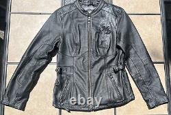 Veste en cuir pour femme Harley Davidson/Ailes/Bar & Bouclier/Valkyrie/Strass/