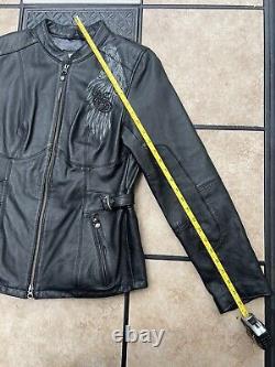 Veste en cuir pour femme Harley Davidson/Ailes/Bar & Bouclier/Valkyrie/Strass/