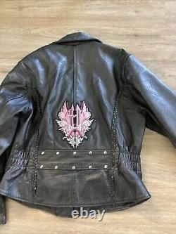 Veste en cuir pour femmes Harley Davidson Bar And Shield taille XL