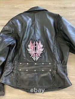 Veste en cuir pour femmes Harley Davidson Bar And Shield taille XL