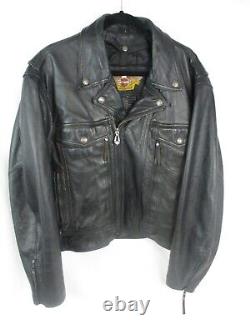 Veste en cuir pour homme Harley Davidson taille L noire Nevada 98122-98VM avec doublure du bouclier barre.