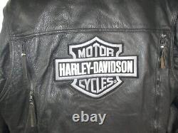 Veste en cuir pour homme Harley Davidson taille L noire Nevada 98122-98VM avec doublure du bouclier barre.