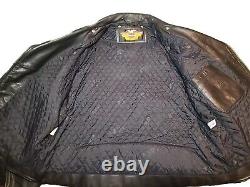 Veste en cuir vintage Harley Davidson 3XL Bar & Shield Biker Noir en relief